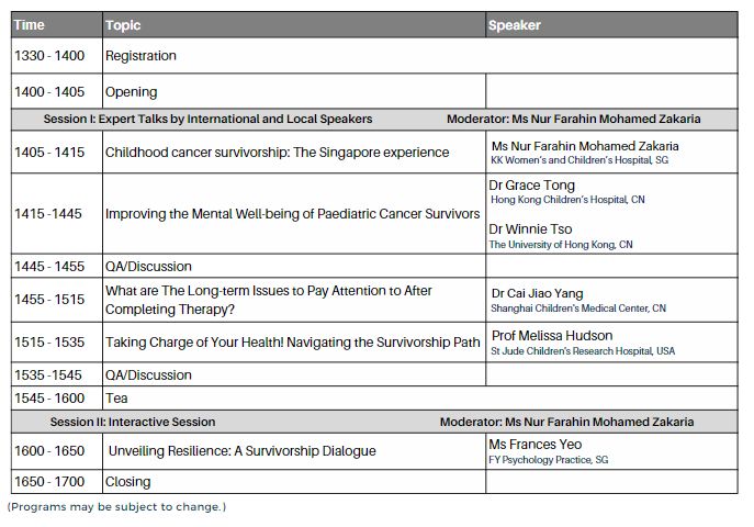 Family Day Timetable